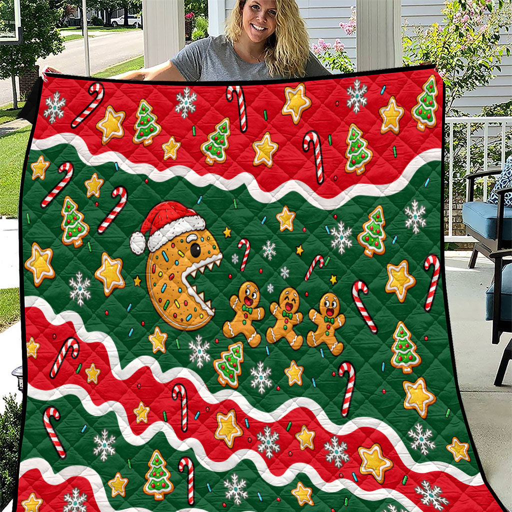 Gingerbread Cookies Christmas Quilt Cute Arcade Game Candy Cane Merry Christmas