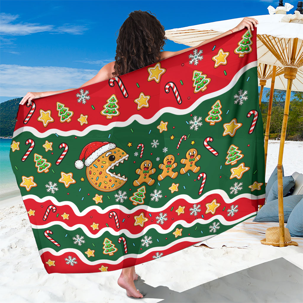 Gingerbread Cookies Christmas Sarong Cute Arcade Game Candy Cane Merry Christmas