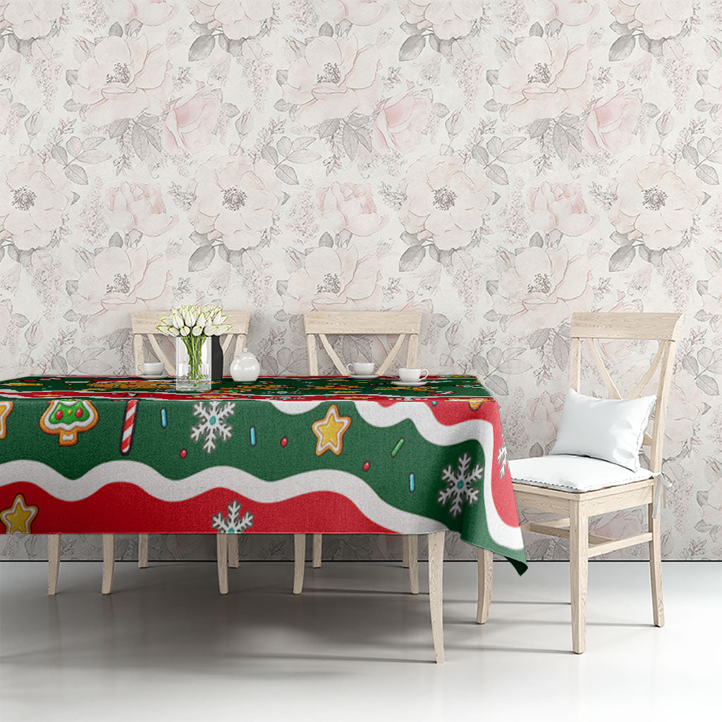 Gingerbread Cookies Christmas Tablecloth Cute Arcade Game Candy Cane Merry Christmas