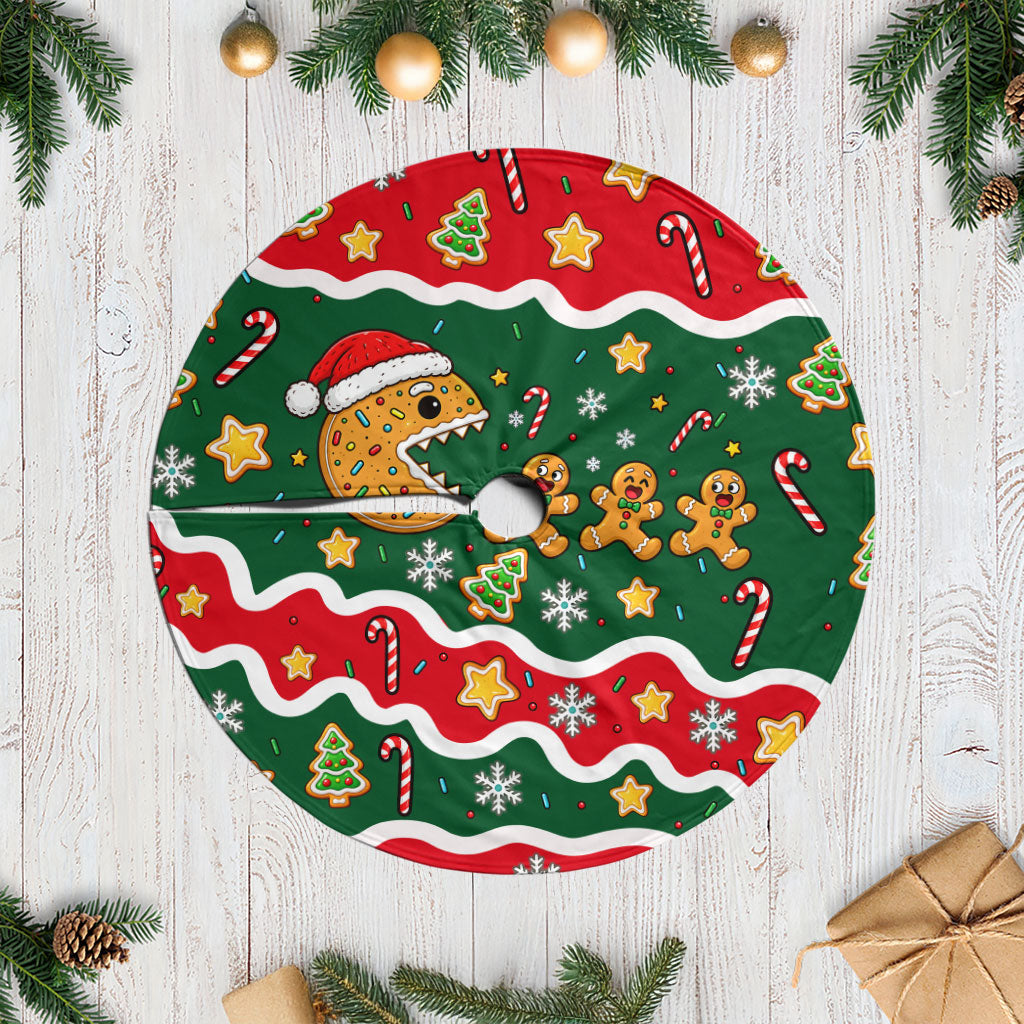 Gingerbread Cookies Christmas Tree Skirt Cute Arcade Game Candy Cane Merry Christmas