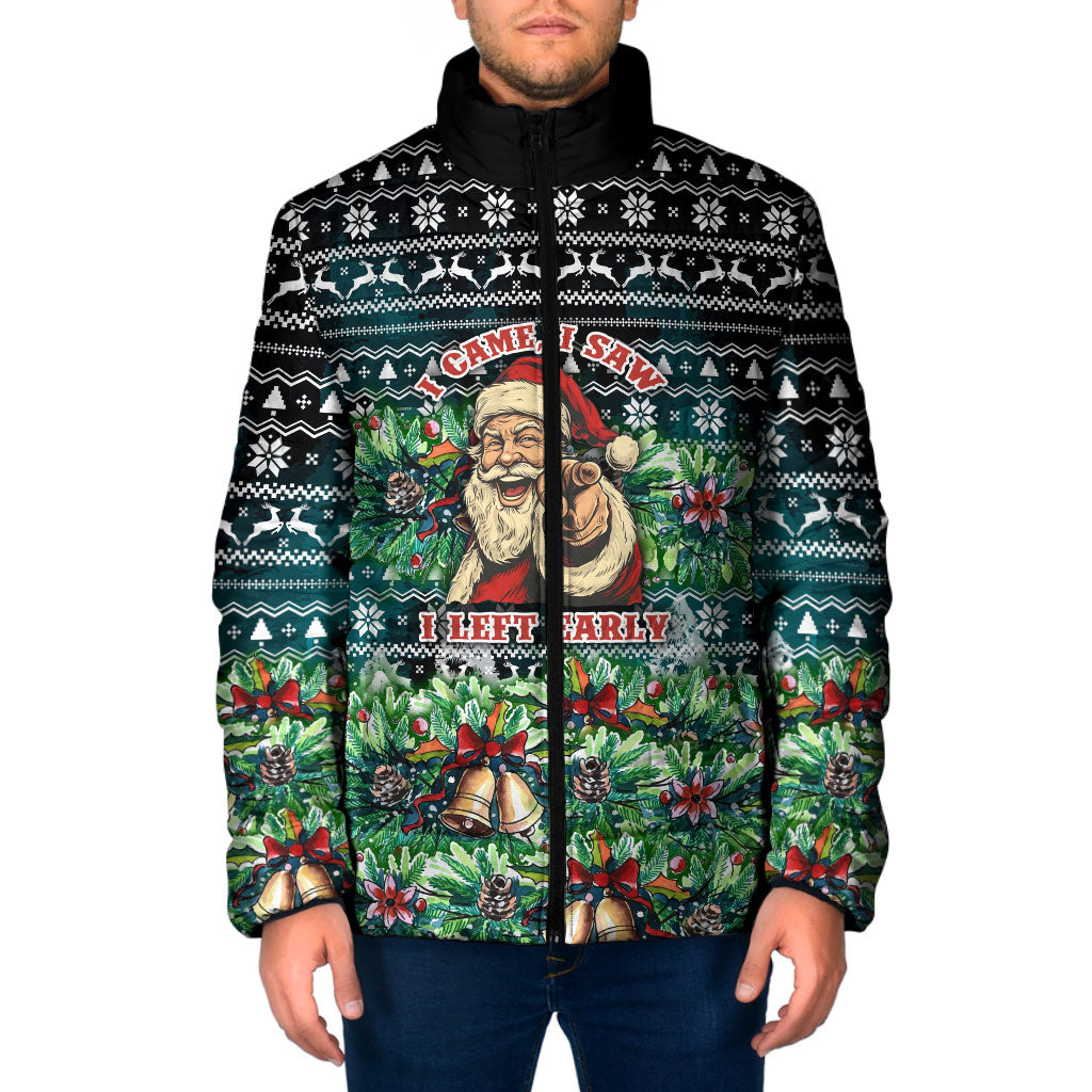 I Don't Believe In You Either Santa Padded Jacket Funny Santa Claus Christmas