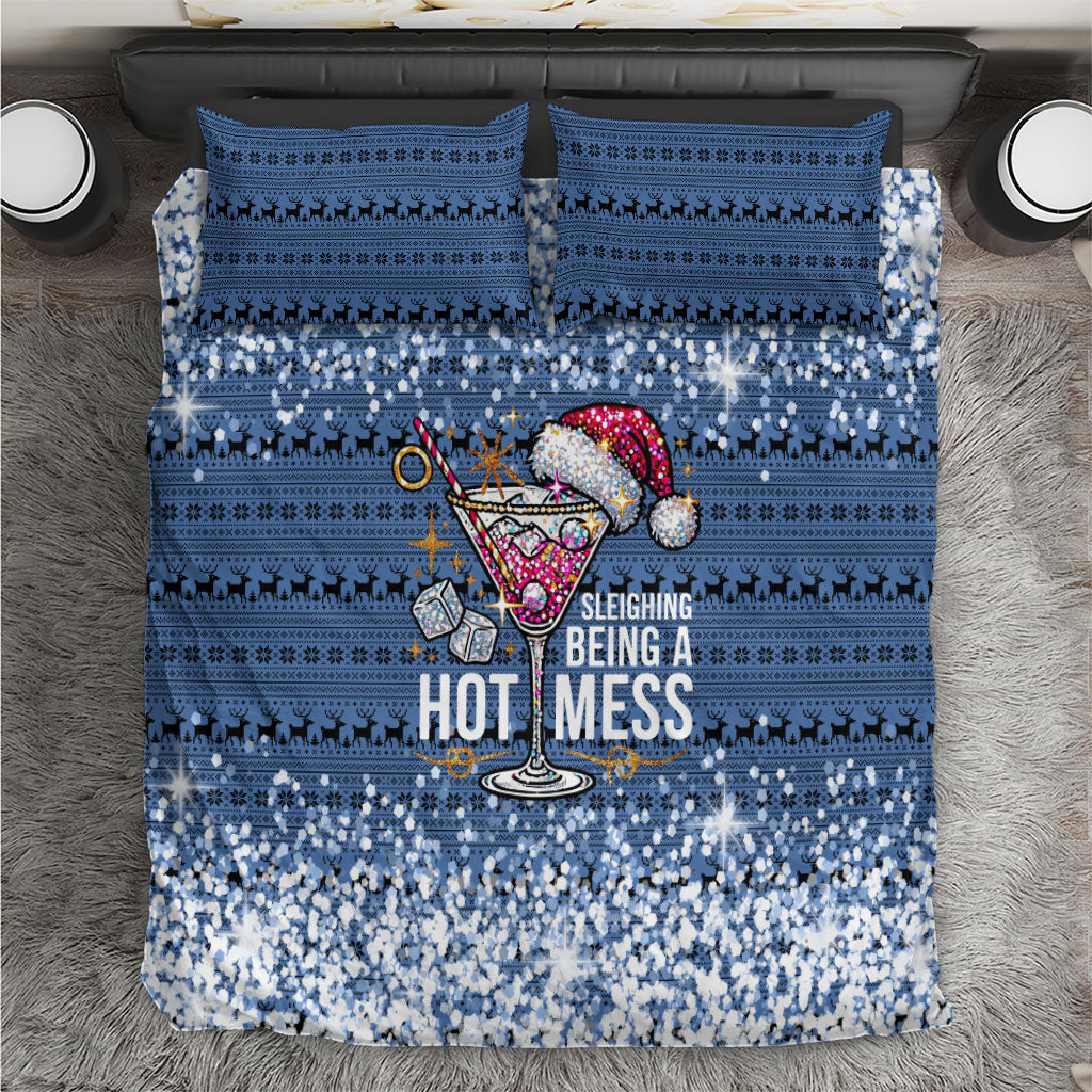 Sleighing Being A Hot Mess Santa's Favorite Bedding Set Christmas Style Cocktail Martini Glass