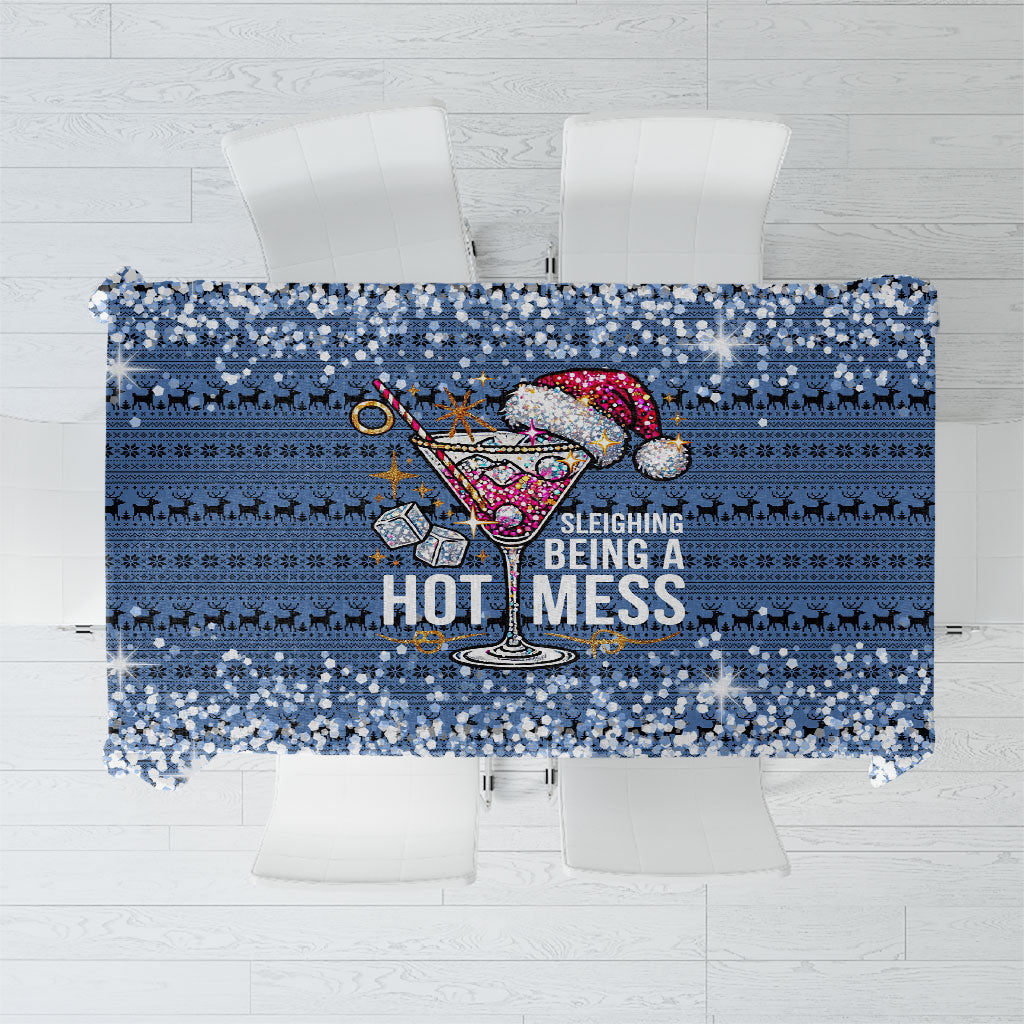Sleighing Being A Hot Mess Santa's Favorite Tablecloth Christmas Style Cocktail Martini Glass