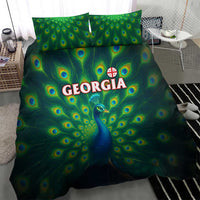 Georgia Peacock Bedding Set with Slay in Silence Shine Like a Peacock Design - Wonder Print Shop