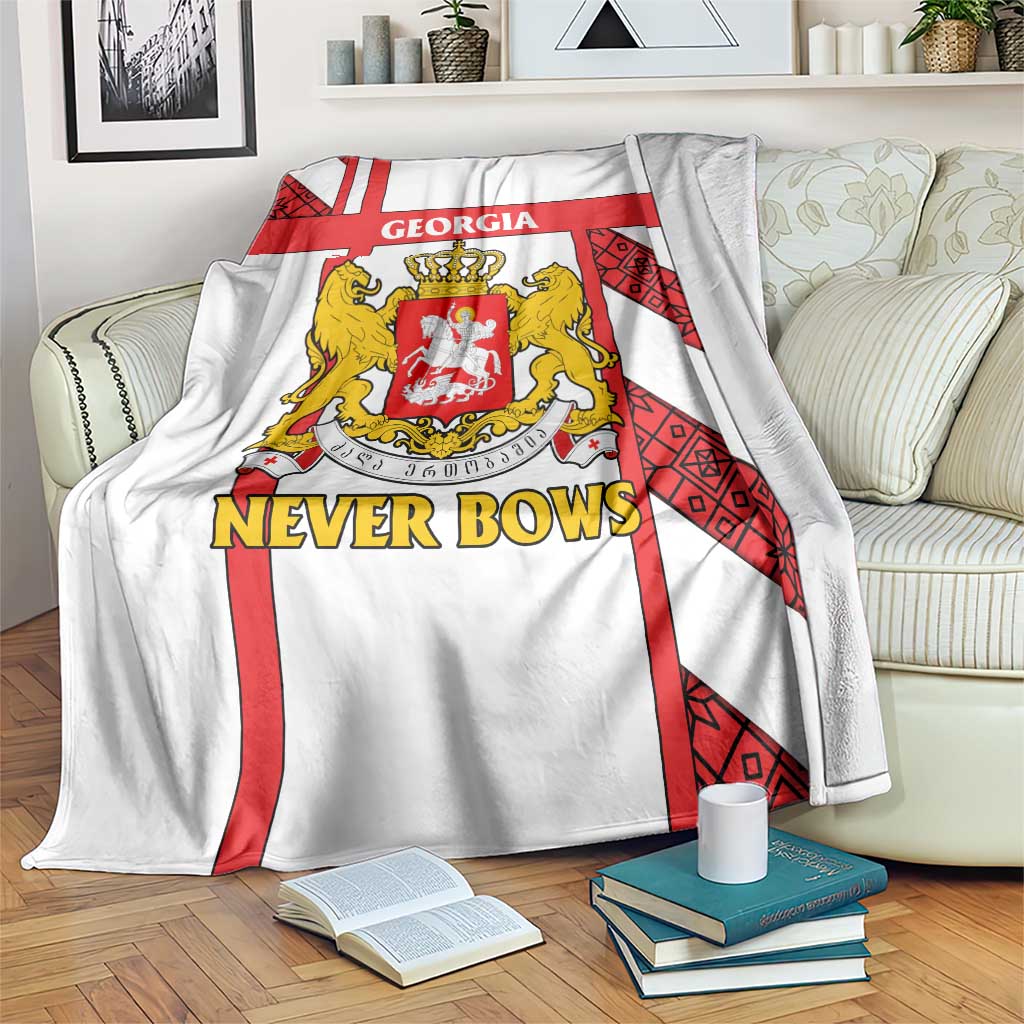 Georgia Blanket with Red Cross and Golden Lions Emblem Never Bows Design - Wonder Print Shop