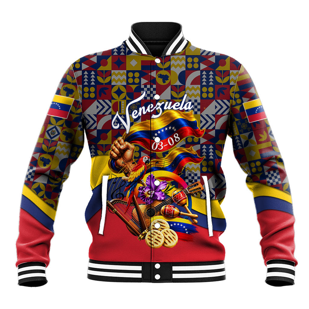 Venezuela Flag Day Patriotism Baseball Jacket Heritage Flag Jaguar Traditional Instruments