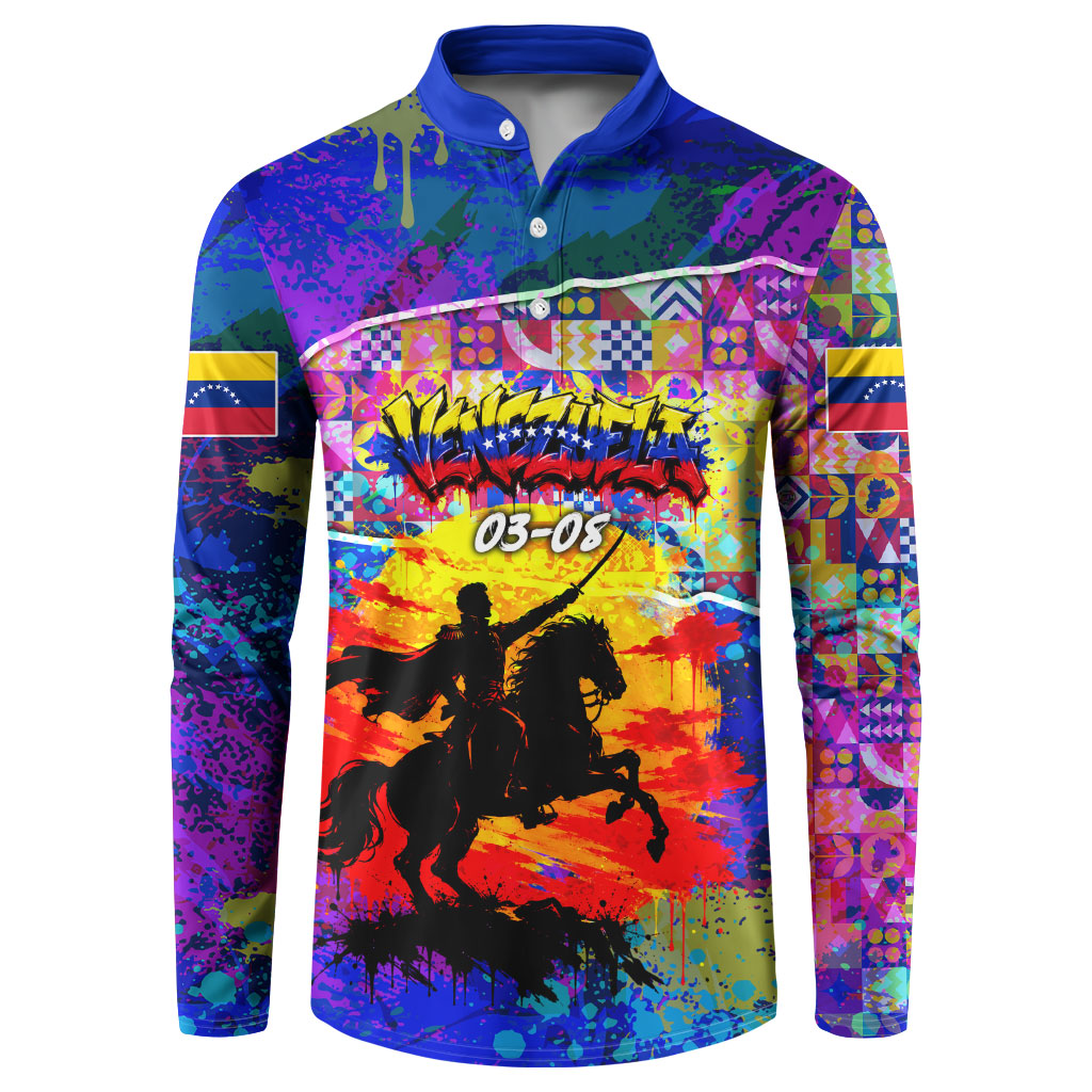 Simon Bolivar Venezuela Flag Day Button Sweatshirt Patriotism Precursor De La Independencia Vibrant Flag