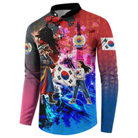 South Korea Flag Day Button Sweatshirt National Pride - Traditional Warrior - Modern History