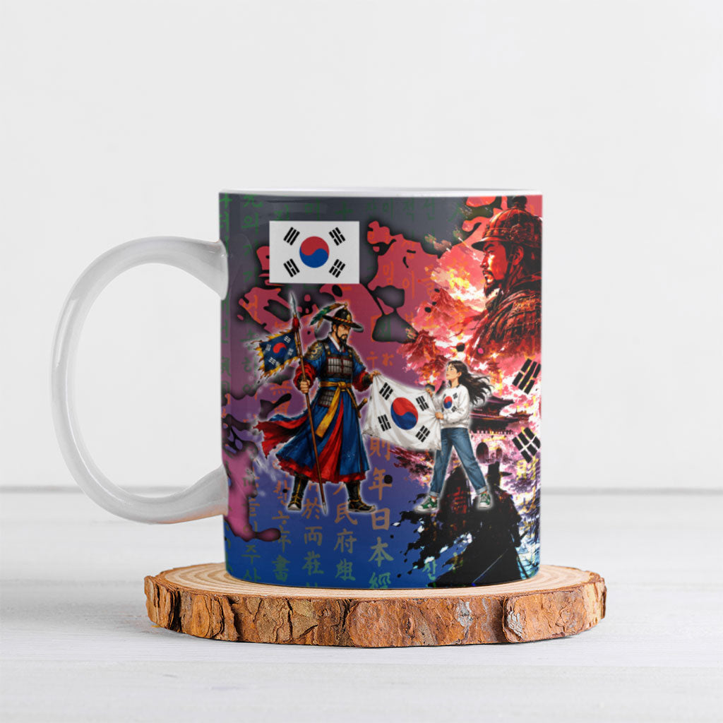 South Korea Flag Day Ceramic Mug National Pride - Traditional Warrior - Modern History