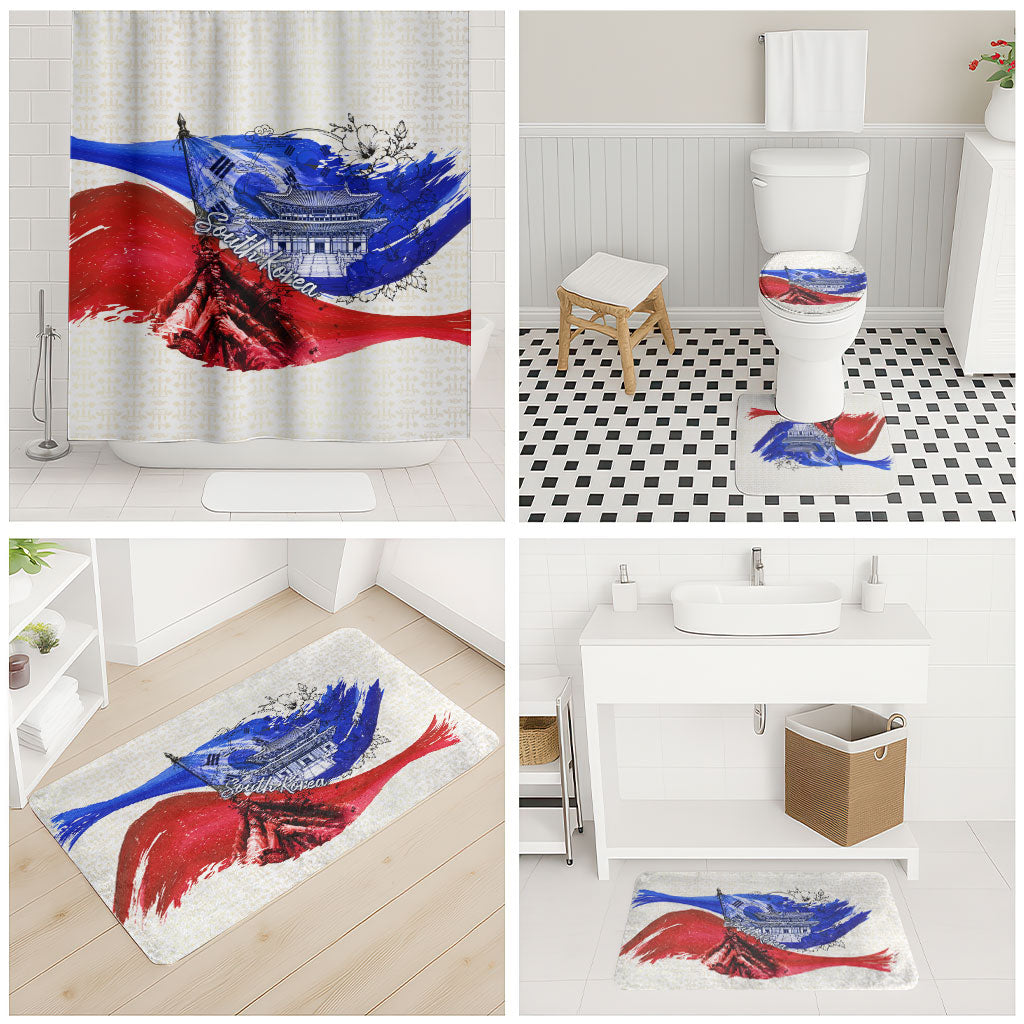 South Korea Flag Day Bathroom Set Patriotic Cultural Landmarks Map