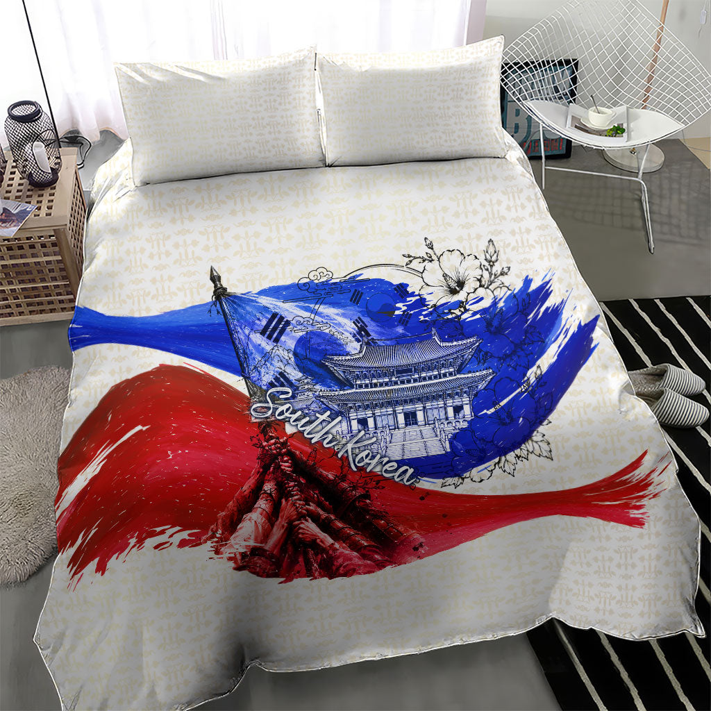 South Korea Flag Day Bedding Set Patriotic Cultural Landmarks Map