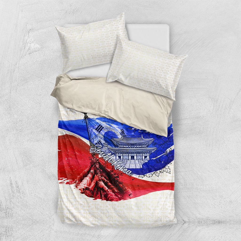 South Korea Flag Day Bedding Set Patriotic Cultural Landmarks Map