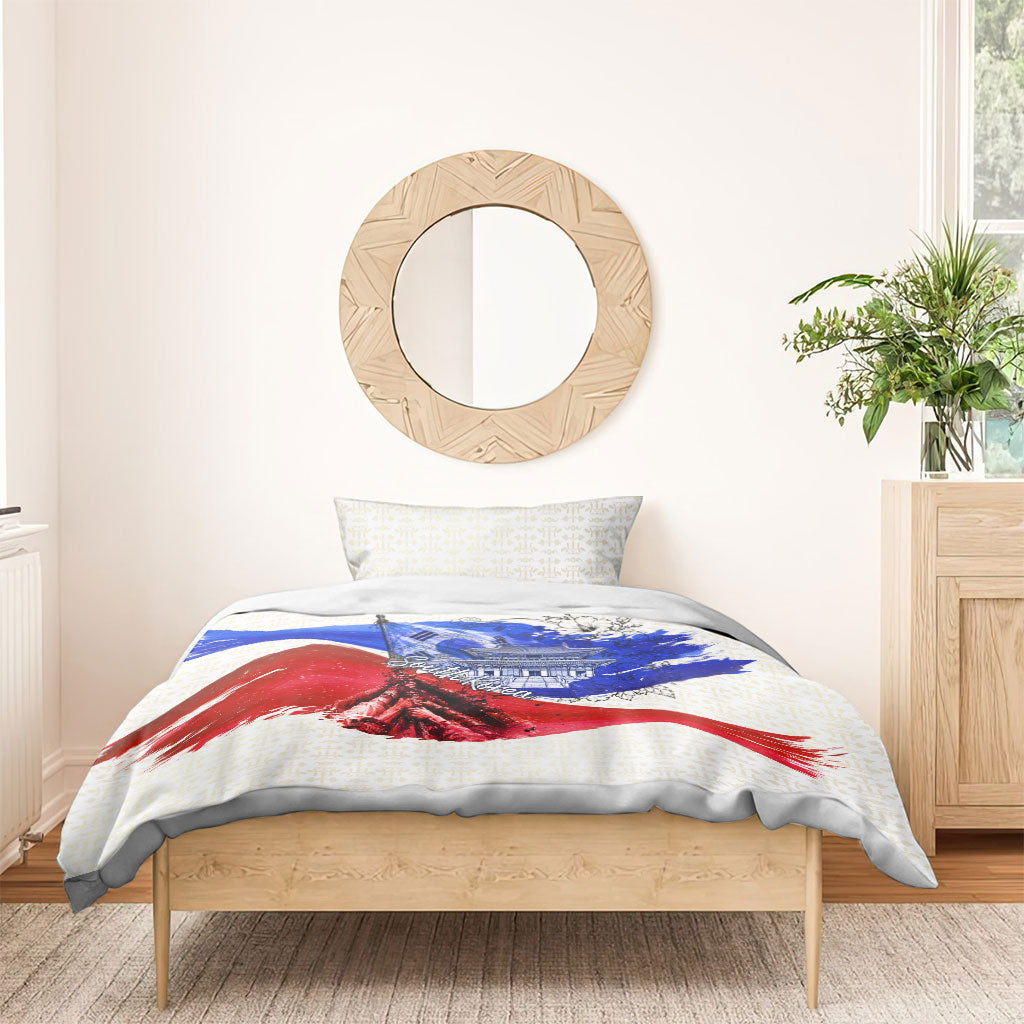 South Korea Flag Day Bedding Set Patriotic Cultural Landmarks Map