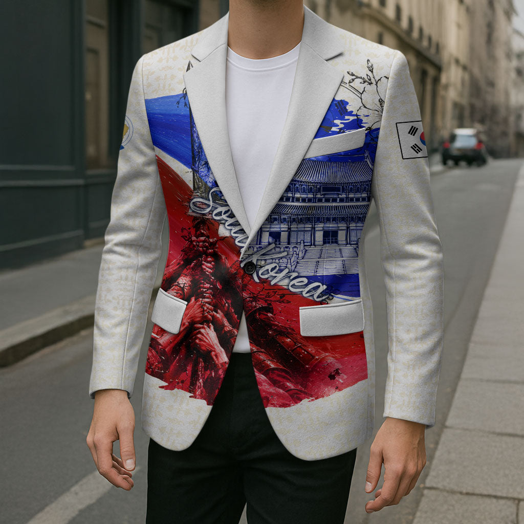 South Korea Flag Day Blazer Patriotic Cultural Landmarks Map