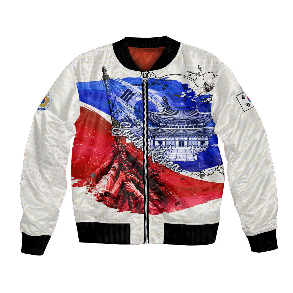 South Korea Flag Day Bomber Jacket Patriotic Cultural Landmarks Map