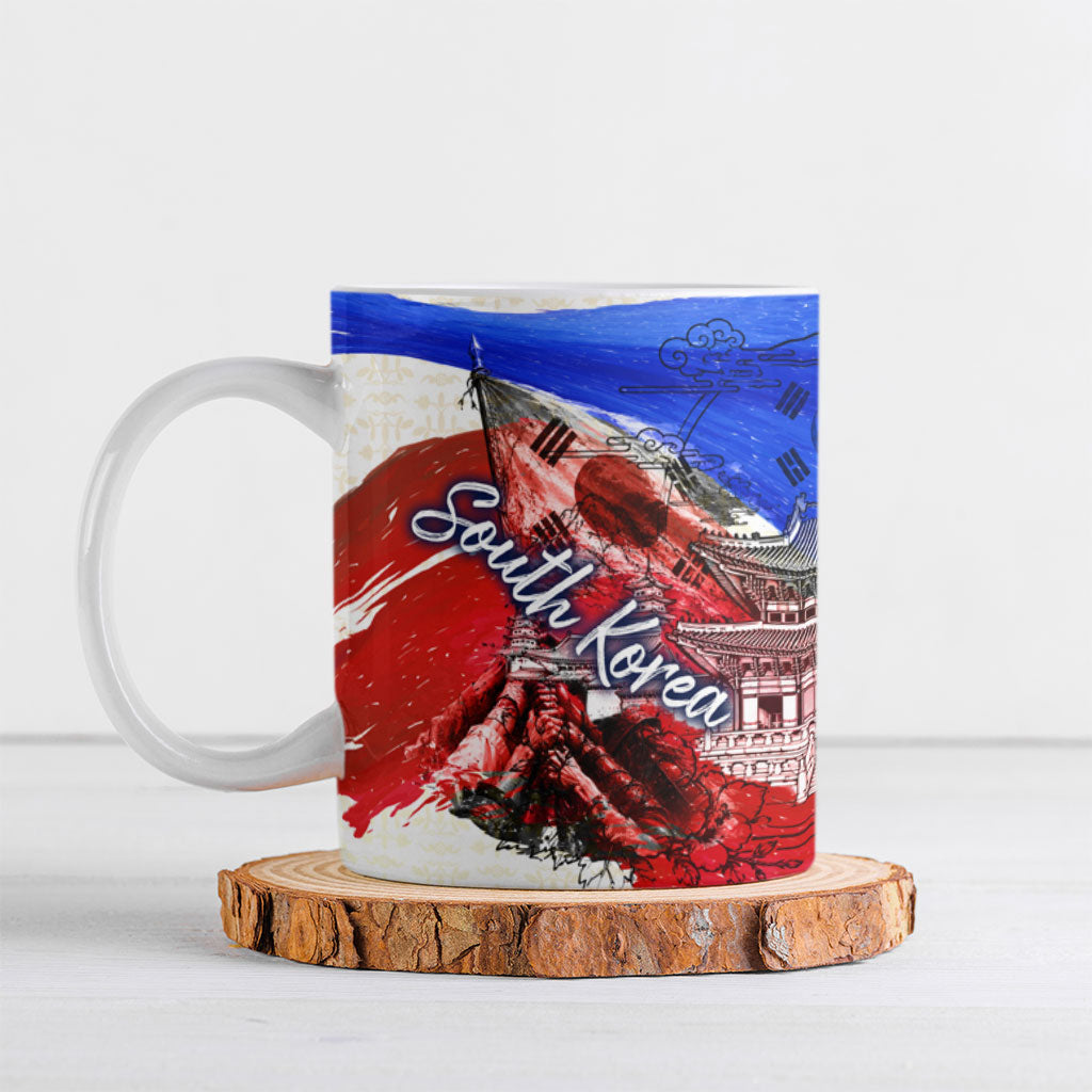 South Korea Flag Day Ceramic Mug Patriotic Cultural Landmarks Map