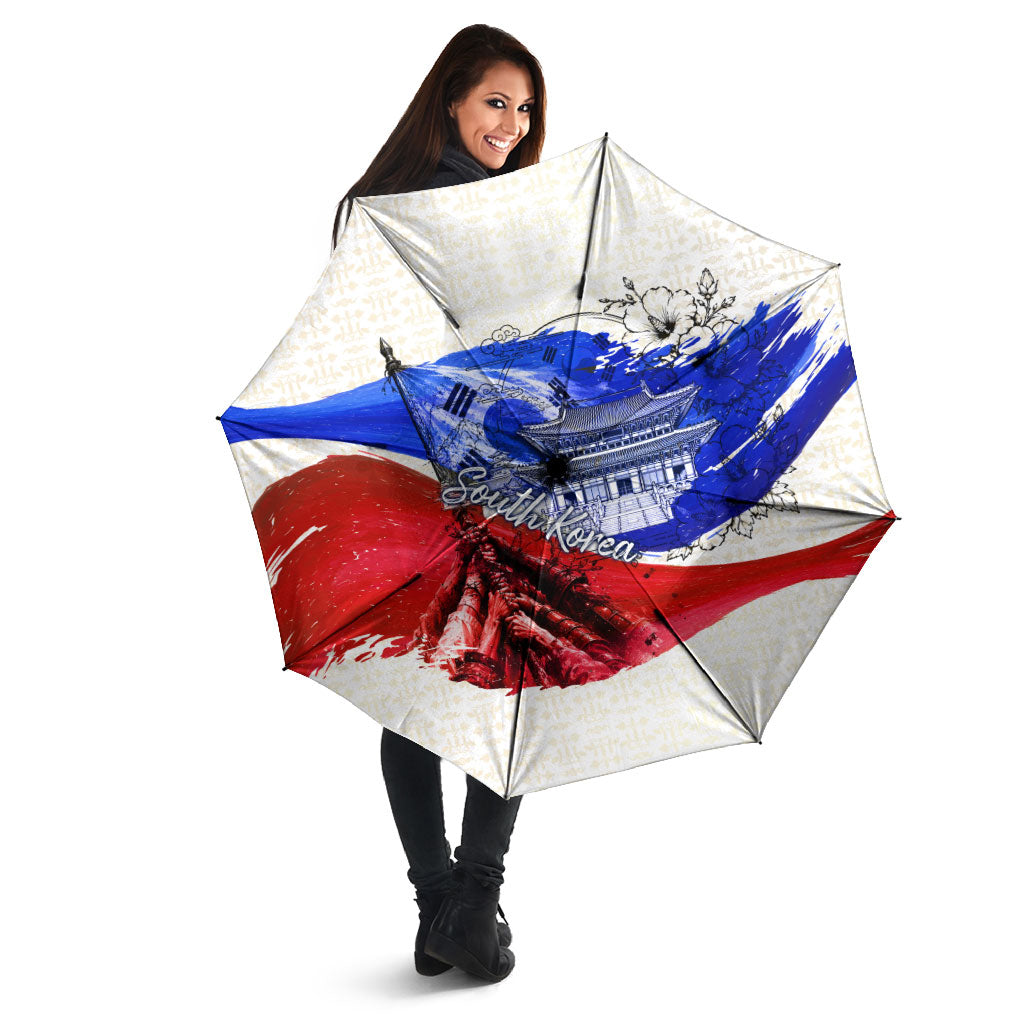 South Korea Flag Day Umbrella Patriotic Cultural Landmarks Map