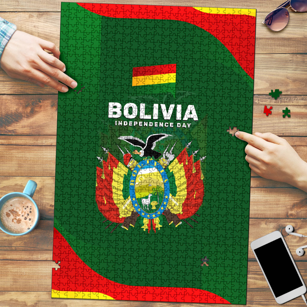 Bolivia Independence Day Puzzle Coat Of Arms Libre Y Soberana Heritage Art Broken Chains