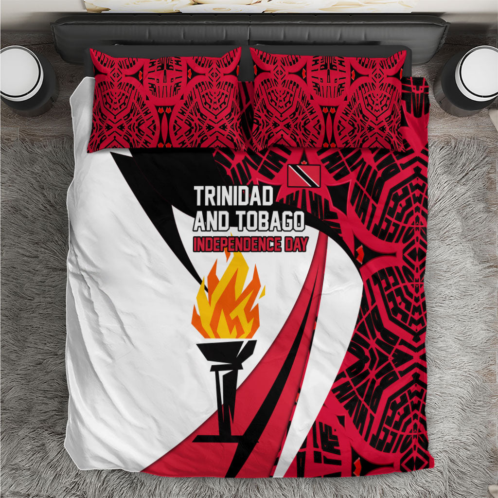 Trinidad And Tobago Independence Day Bedding Set Freedom Torch Heritage Symbols