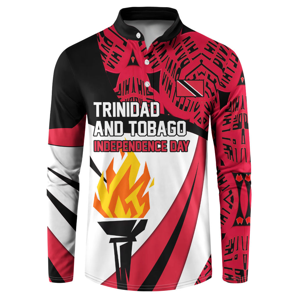 Trinidad And Tobago Independence Day Button Sweatshirt Freedom Torch Heritage Symbols