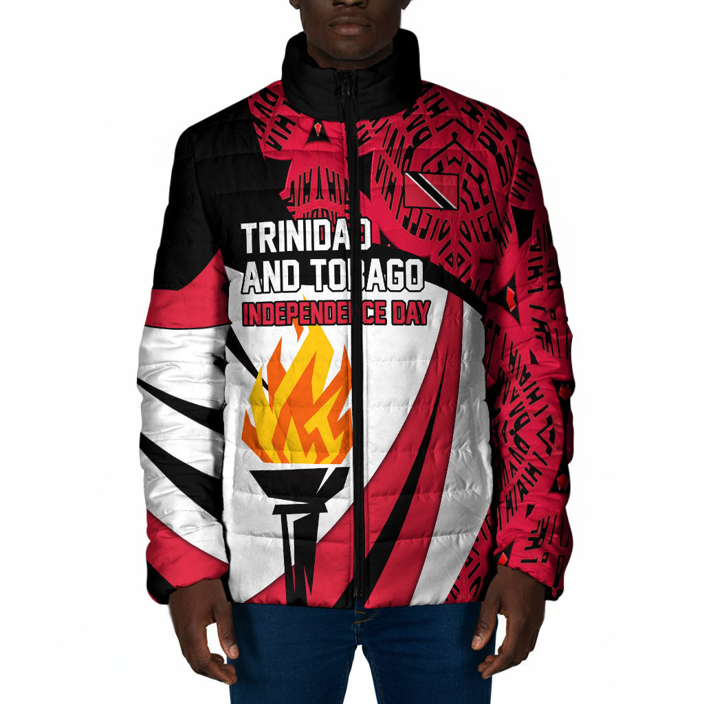 Trinidad And Tobago Independence Day Padded Jacket Freedom Torch Heritage Symbols