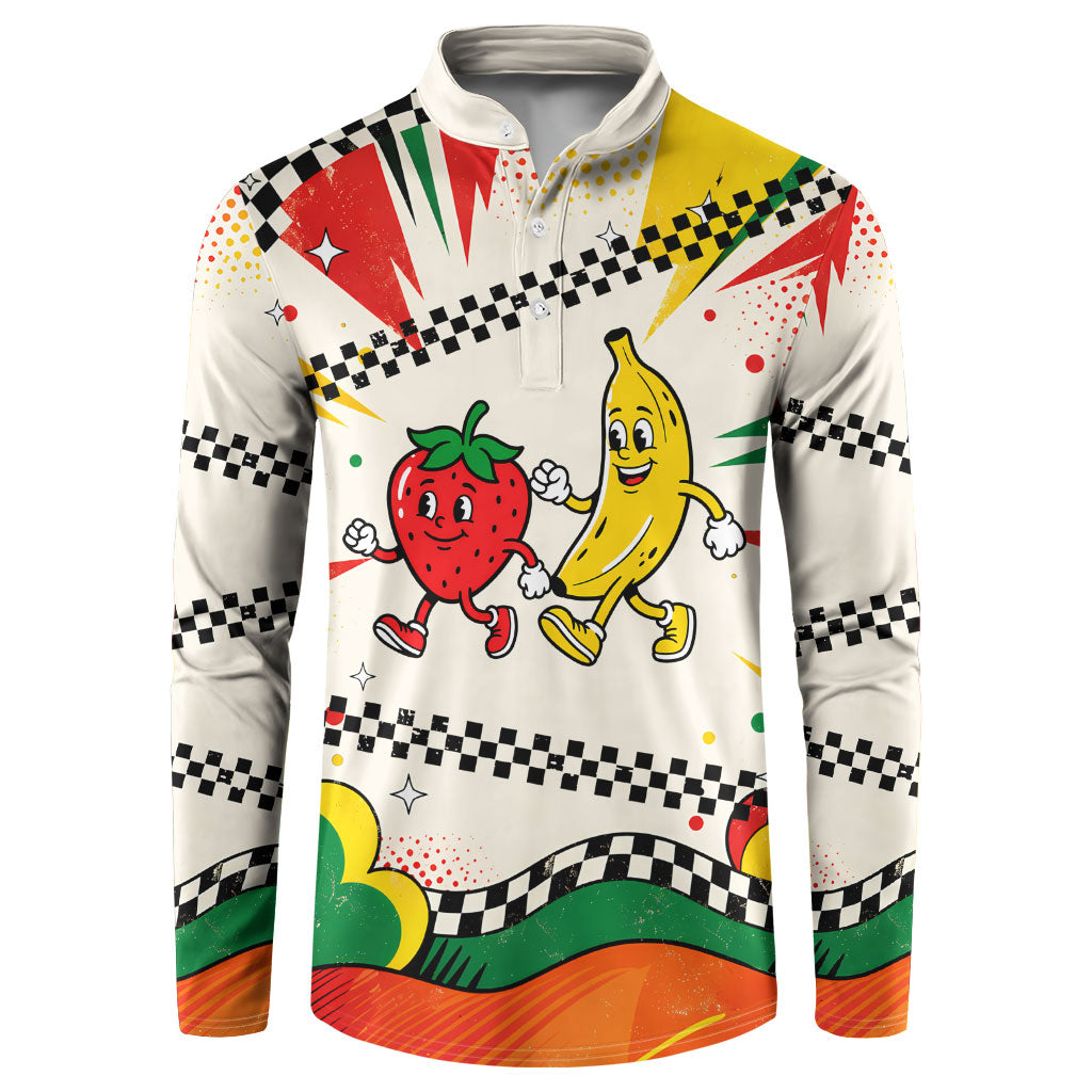 Support Your Fruity Friends Love Wins Gay Pride Button Sweatshirt LGBTQ Retro 30s Cartoon Checkered