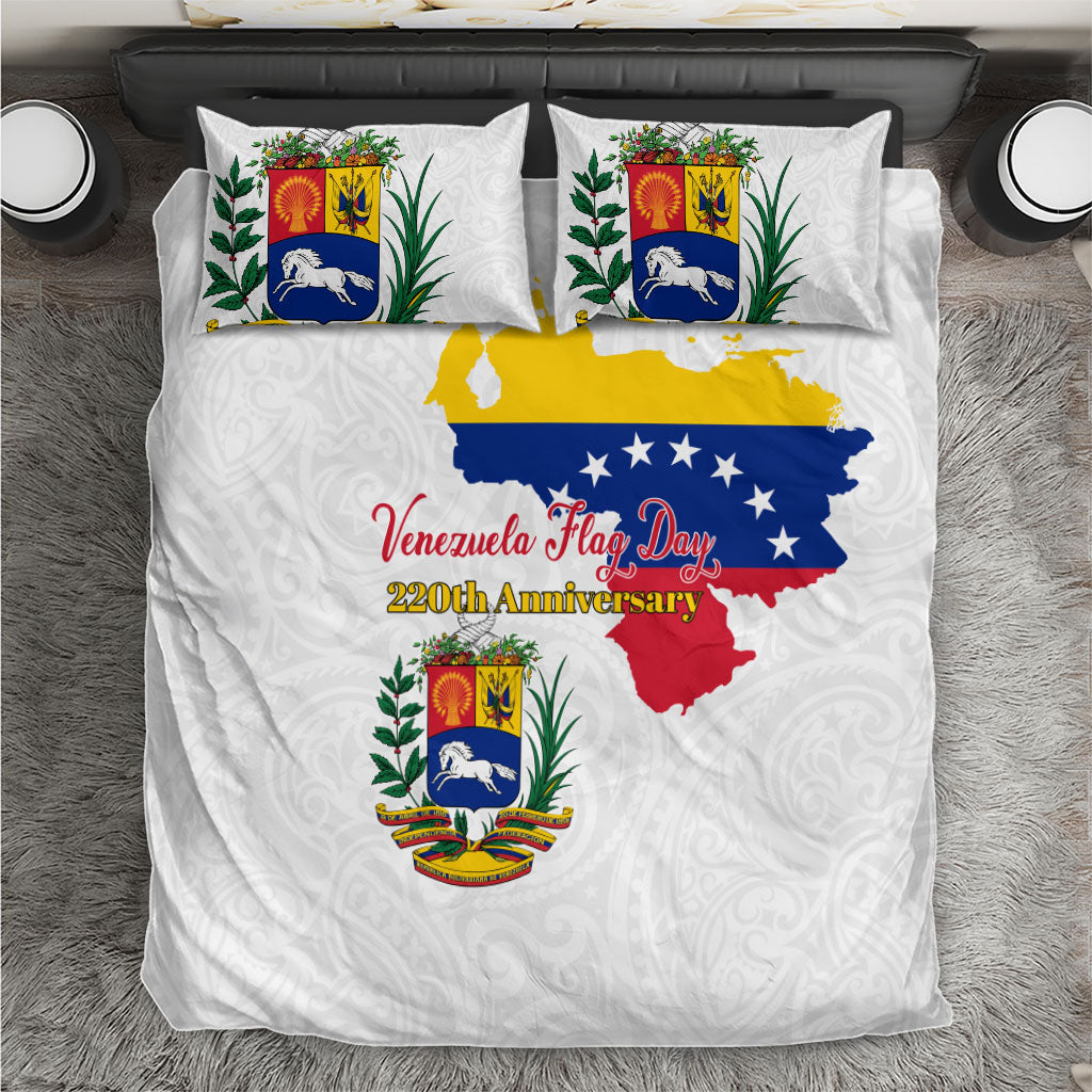 Venezuela Flag Day 220th Anniversary Bedding Set Patriotic Map Coat Of Arms Subtle