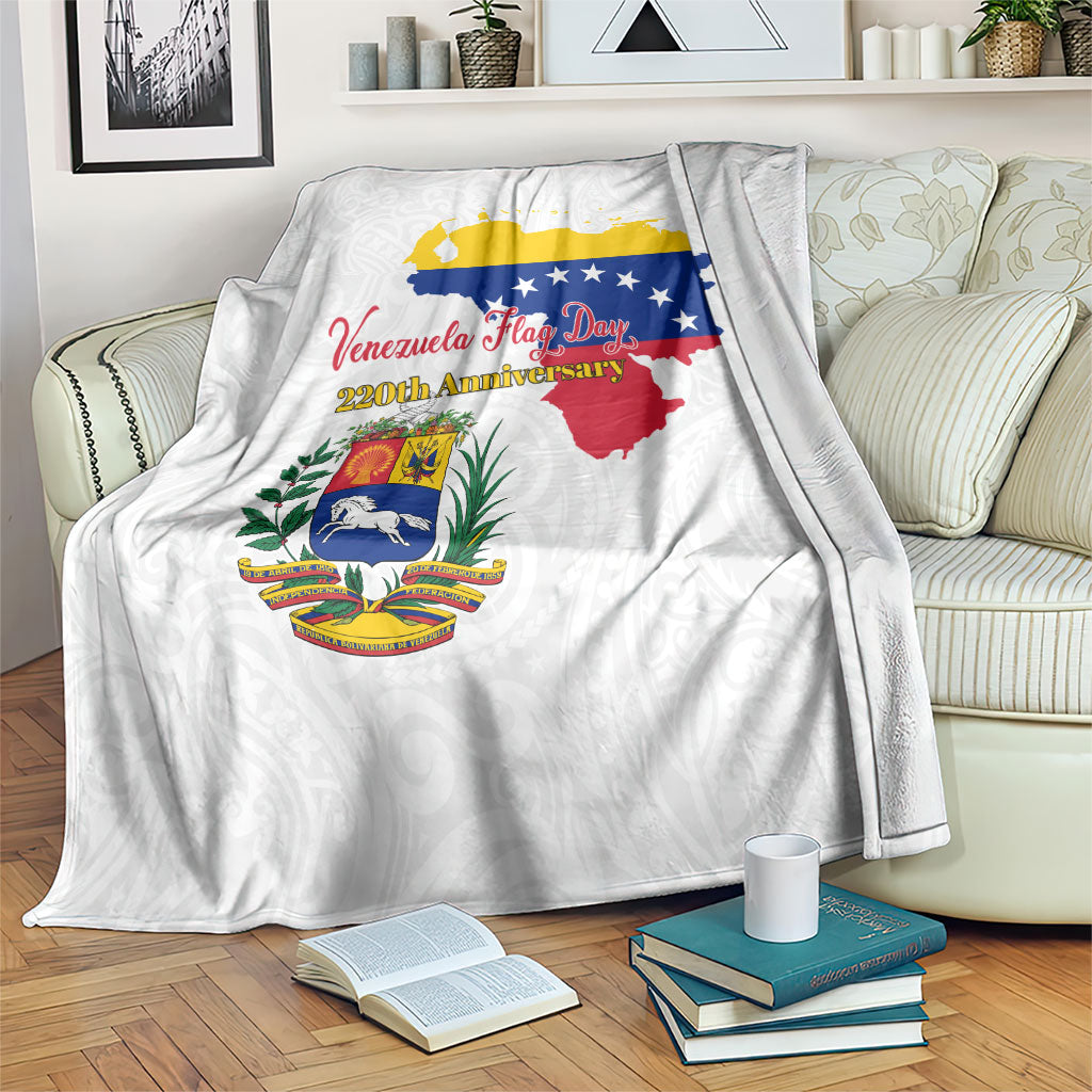 Venezuela Flag Day 220th Anniversary Blanket Patriotic Map Coat Of Arms Subtle