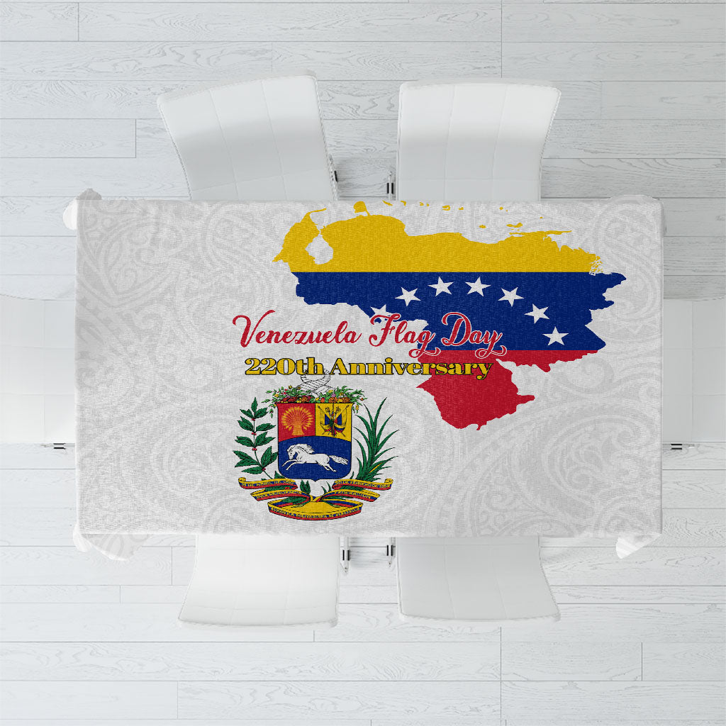 Venezuela Flag Day 220th Anniversary Tablecloth Patriotic Map Coat Of Arms Subtle