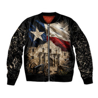 Remember The Alamo Texas Flag Bomber Jacket Distressed Historical Texan Pride