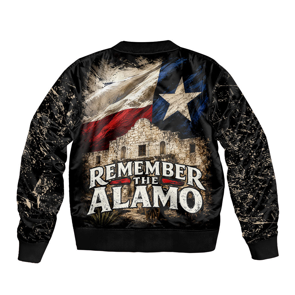 Remember The Alamo Texas Flag Bomber Jacket Distressed Historical Texan Pride
