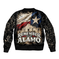 Remember The Alamo Texas Flag Bomber Jacket Distressed Historical Texan Pride