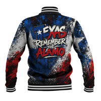 Texas Remember The Alamo Baseball Jacket Distressed Splatter Paint Texan Pride