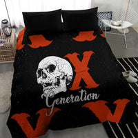 Generation X Skull Bedding Set Retro Distressed Grunge Edgy Nostalgia