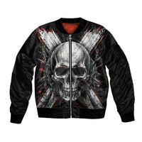 Generation X Skull Bomber Jacket Distressed Heavy Metal Grunge