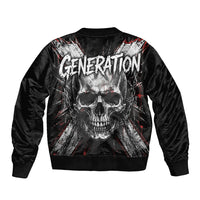 Generation X Skull Bomber Jacket Distressed Heavy Metal Grunge