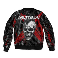 Generation X Mohawk Skull Bomber Jacket Distressed Punk Rock Grunge