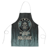 Bigfoot Wilderness Solitude Apron Cryptid Forest Graphic In Distressed Vintage Style