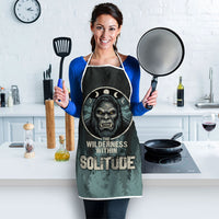 Bigfoot Wilderness Solitude Apron Cryptid Forest Graphic In Distressed Vintage Style