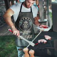 Bigfoot Wilderness Solitude Apron Cryptid Forest Graphic In Distressed Vintage Style