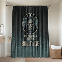 Bigfoot Wilderness Solitude Bathroom Set Cryptid Forest Graphic In Distressed Vintage Style