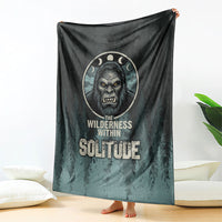 Bigfoot Wilderness Solitude Blanket Cryptid Forest Graphic In Distressed Vintage Style