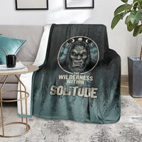 Bigfoot Wilderness Solitude Blanket Cryptid Forest Graphic In Distressed Vintage Style