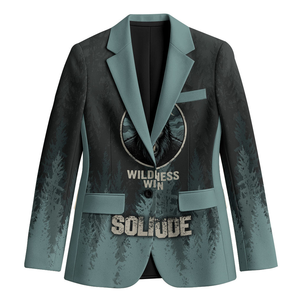 Bigfoot Wilderness Solitude Blazer Cryptid Forest Graphic In Distressed Vintage Style