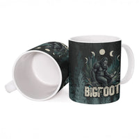 Bigfoot Wilderness Solitude Ceramic Mug Cryptid Forest Graphic In Distressed Vintage Style