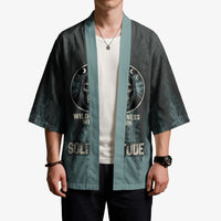Bigfoot Wilderness Solitude Kimono Cryptid Forest Graphic In Distressed Vintage Style