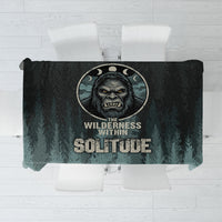 Bigfoot Wilderness Solitude Tablecloth Cryptid Forest Graphic In Distressed Vintage Style
