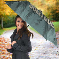 Bigfoot Wilderness Solitude Umbrella Cryptid Forest Graphic In Distressed Vintage Style