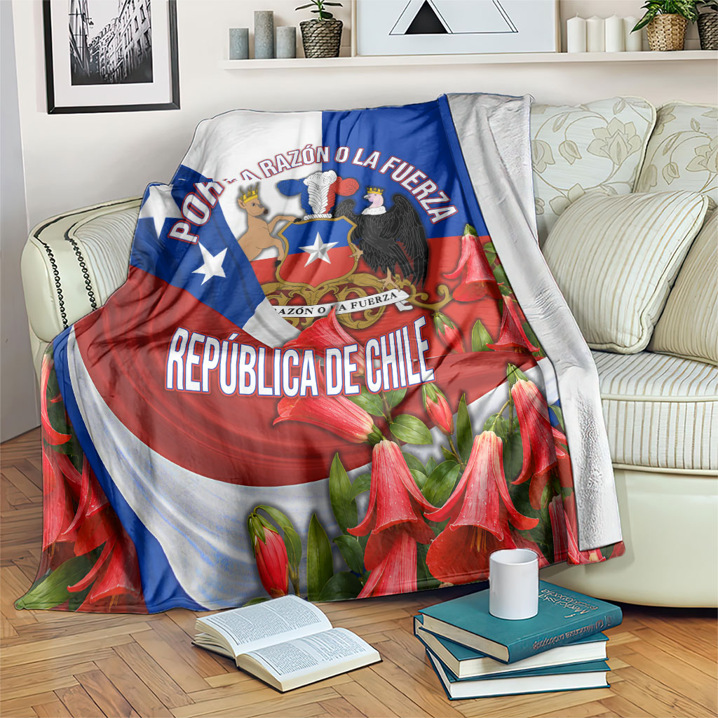 Chile Andean Condor Blanket Patriotic National Symbols Copihue Flag Art
