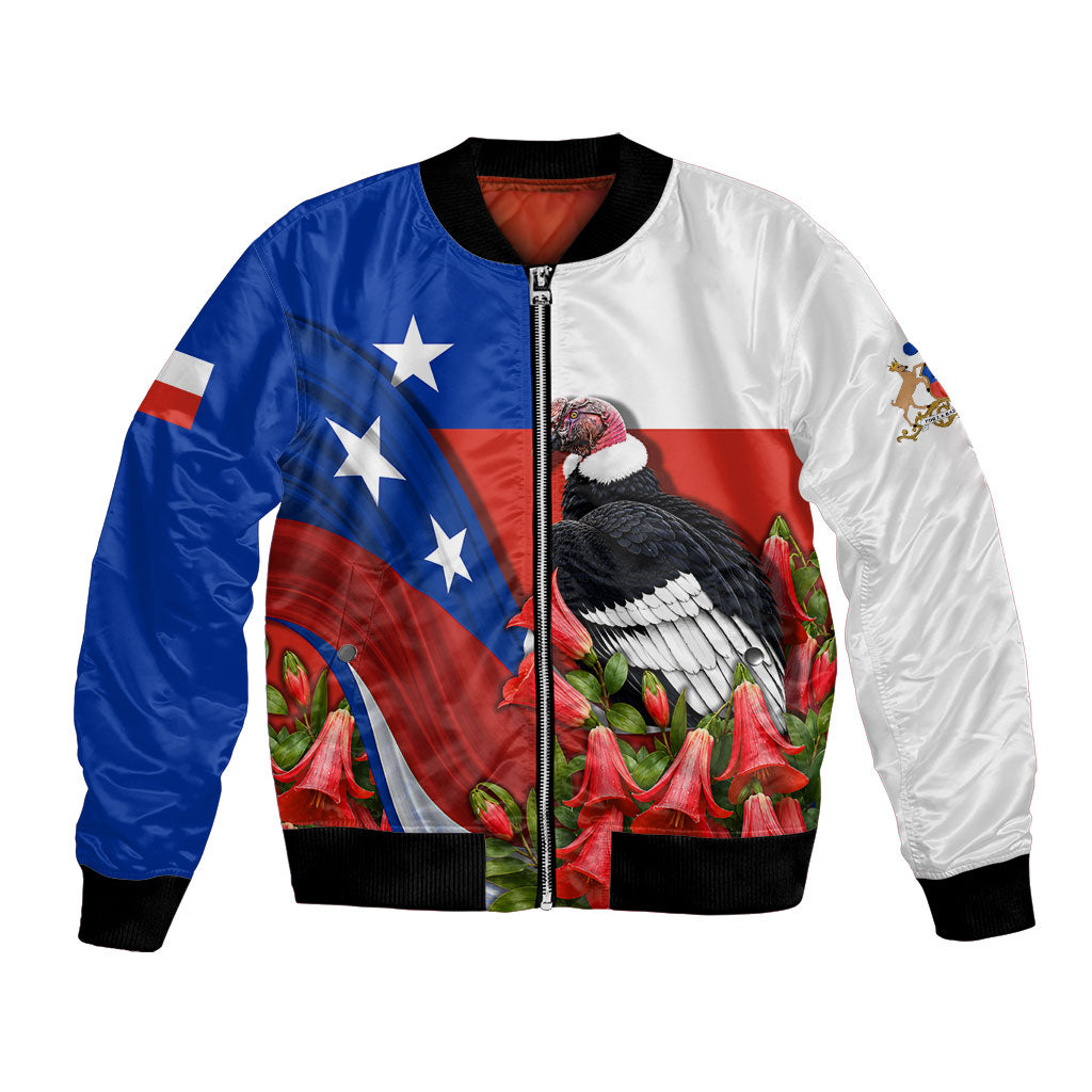 Chile Andean Condor Bomber Jacket Patriotic National Symbols Copihue Flag Art